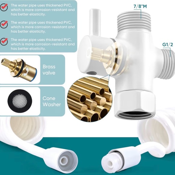 Pocaland - Handheld Bidet Toilet Sprayer Kit - White - NEW